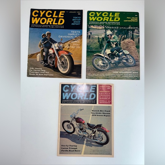 Vintage Cycle World Magazine 1964 And 1965 Lot of 3 - Picture 1 of 2